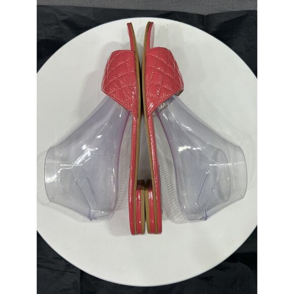 Steve Madden Finally Flat Sandals Hot Pink Leather Slip On Slide Women Size 10 - Picture 10 of 14